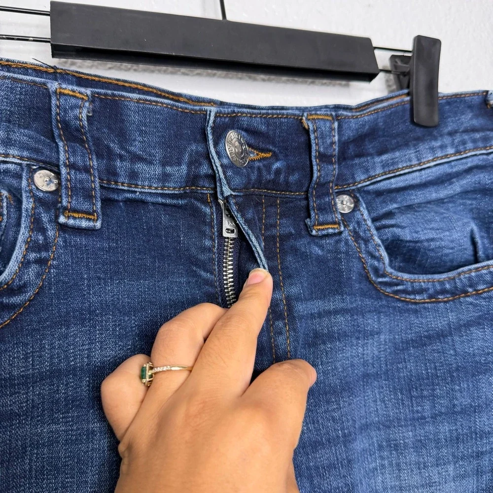 True Religion Ricky Relaxed Straight Jeans Mens 29 Dark Wash Blue Denim